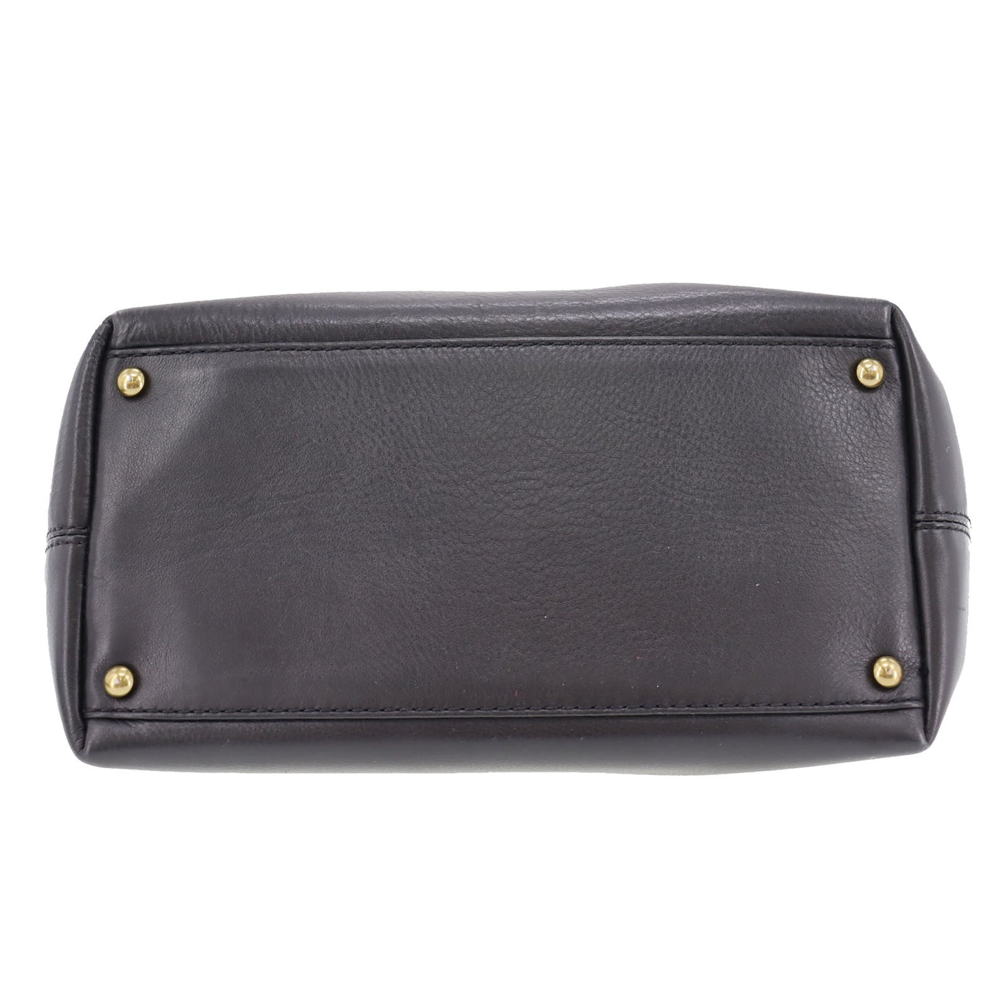 CHANEL CC Logo HandBag Black Leather #AH72