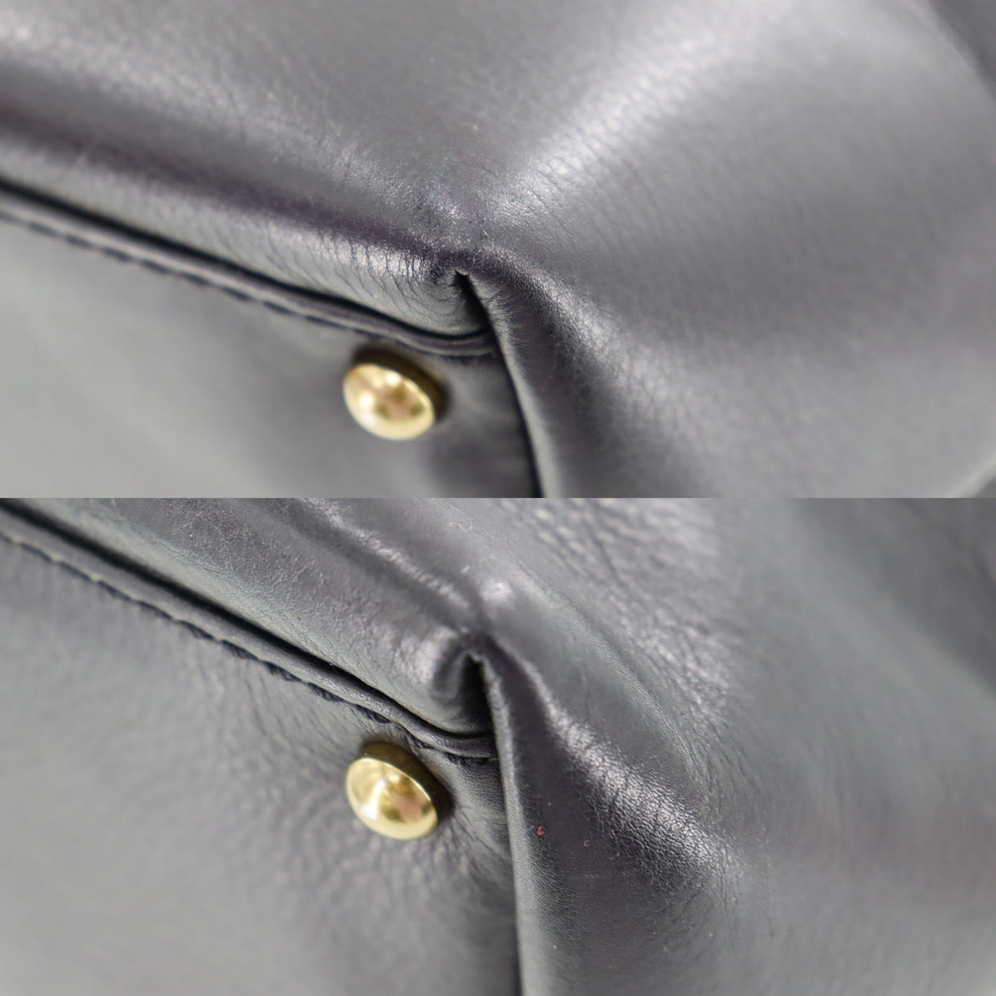CHANEL CC Logo HandBag Black Leather #AH72