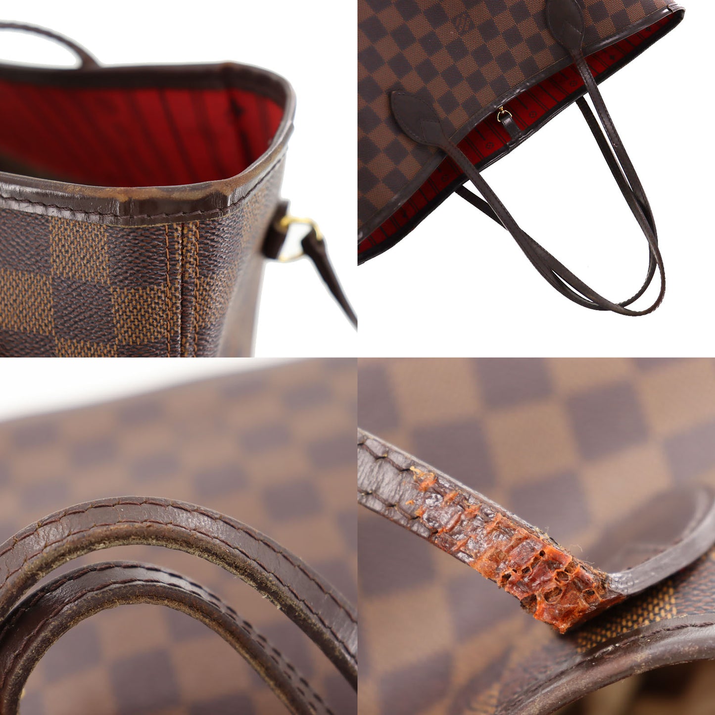 LOUIS VUITTON Neverfull MM Shoulder Tote Bag Damier Brown N41358 #AG499