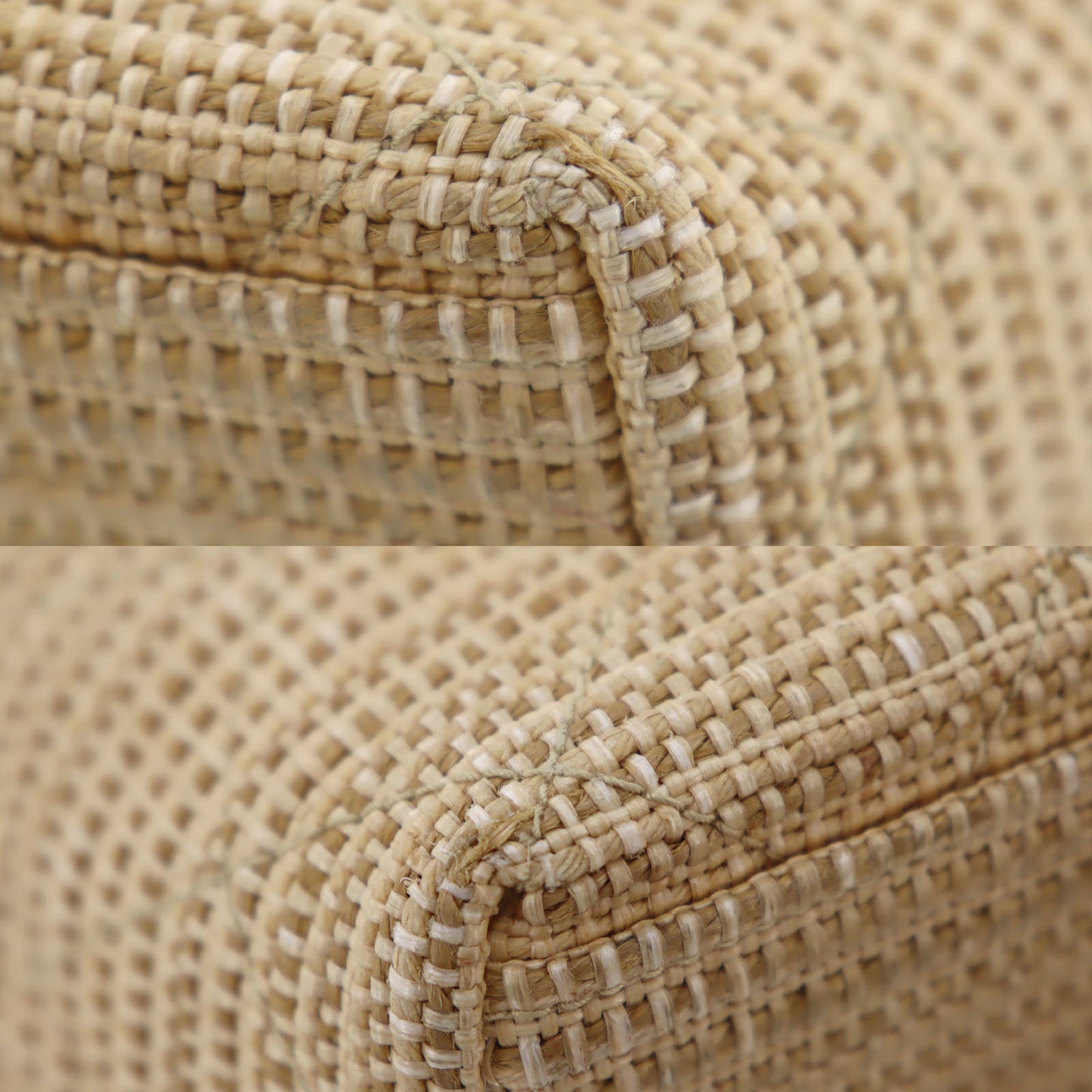 CHANEL Straw Shoulder Bag Crossbody Beige Made around 1992 #AH362