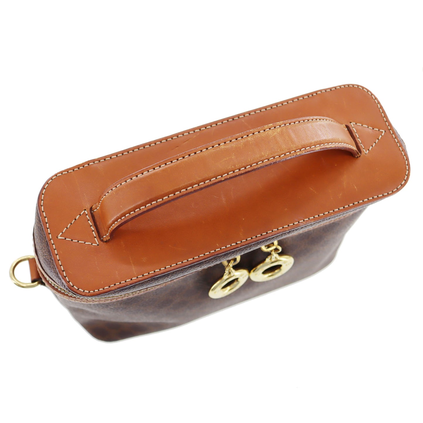 CELINE Macadam Pattern Shoulder HandBag Brown PVC Leather #AH220