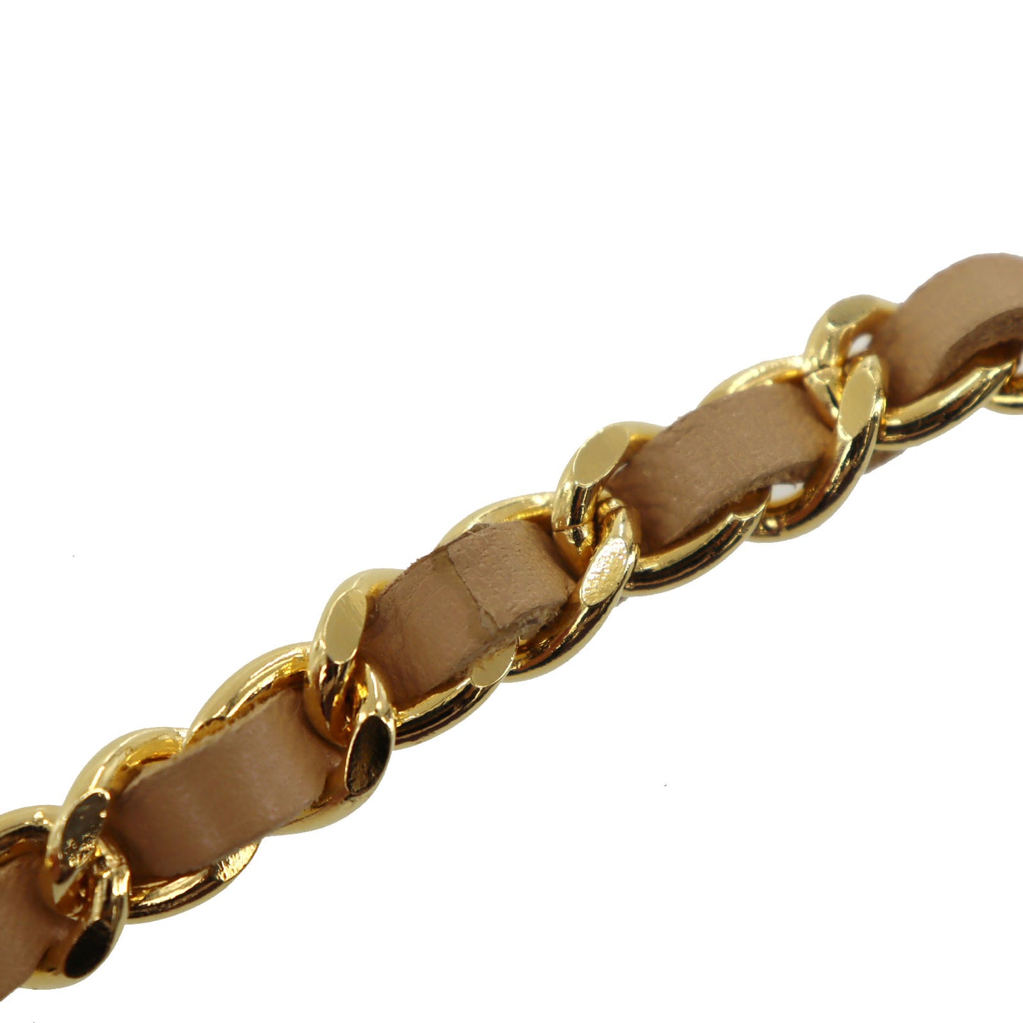 CHANEL CC Logo Chain Belt Gold Beige 1982 #BS616