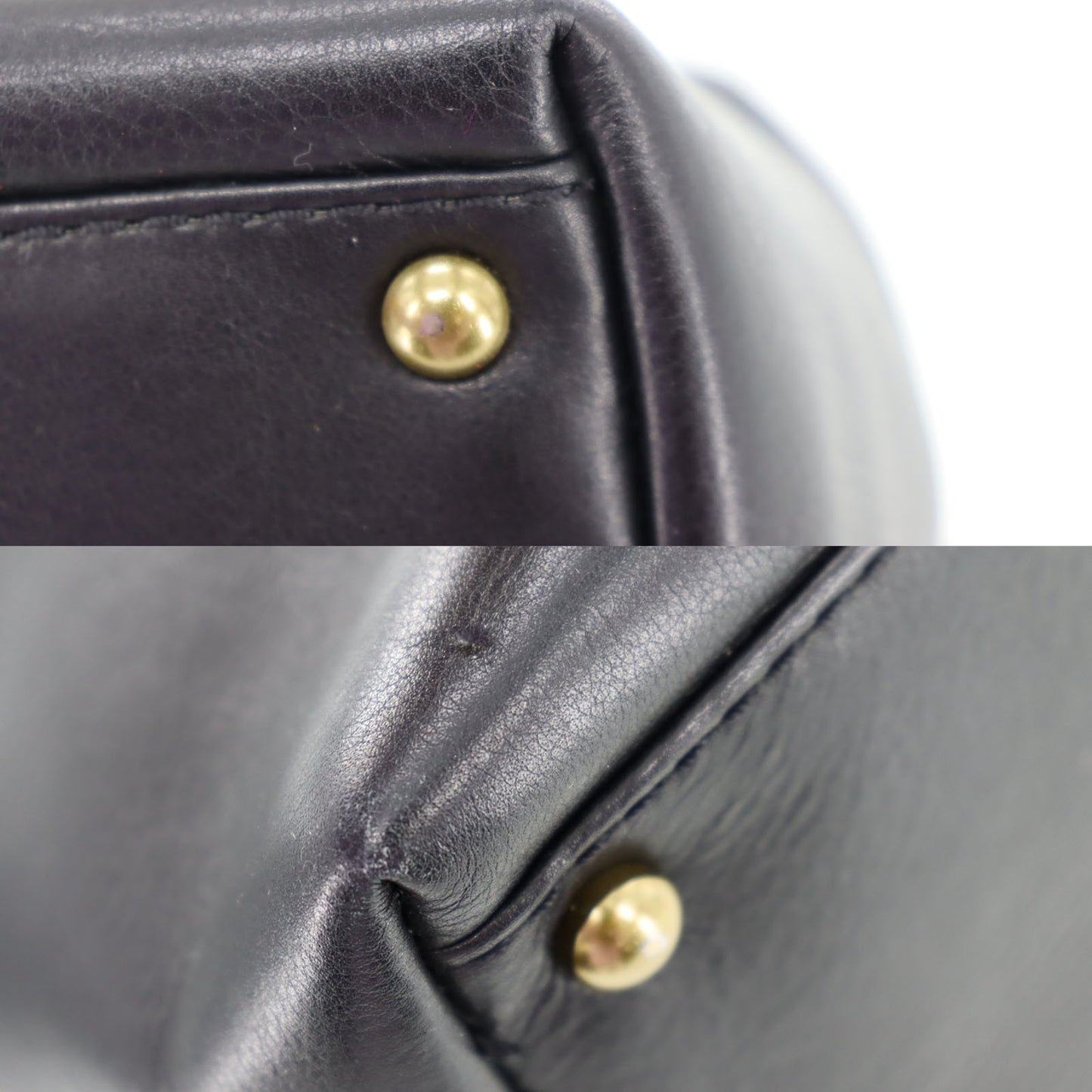 CHANEL CC Logo HandBag Black Leather #AH72