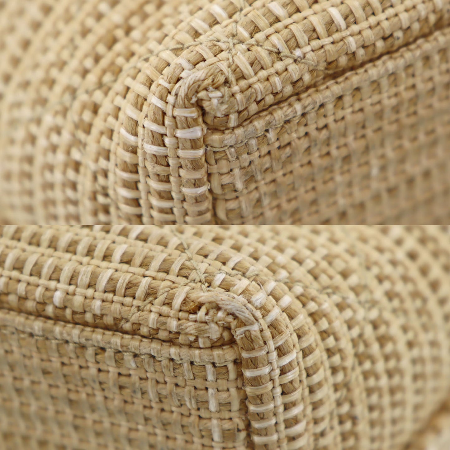 CHANEL Straw Shoulder Bag Crossbody Beige Made around 1992 #AH362