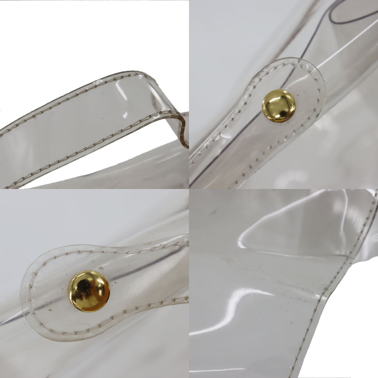 HERMES Vinyl Kelly 40 Handbag Clear L'exposition 1997 #AG101