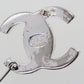 CHANEL CC Logos Turn Lock Used Pin Brooch Silver Plated 96A Vintage #CE126 S