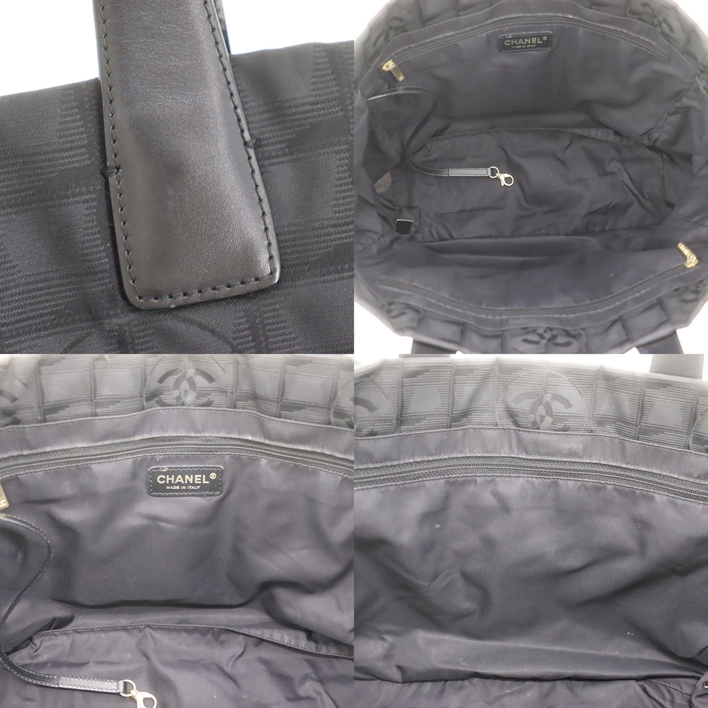CHANEL New Travel Line Tote Bag Black Nylon #CG704