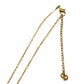 Christian Dior Logo Rhinestone Chain Necklace Gold #CD318