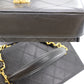 CHANEL Bicolore Handbag Vanity Black Lambskin Leather #AH589