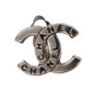 CHANEL CC Logos Earrings Silver Clip-On 98 P #CG63