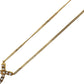 Christian Dior CD Logo Chain Necklace Rhinestone Gold-Plated #CB531