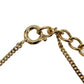 Christian Dior CD Logo Rhinestone Chain Necklace Gold #CO581