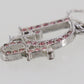 Christian Dior Logos Rhinestones Hook Pierced Earrings Silver Plated #EH4