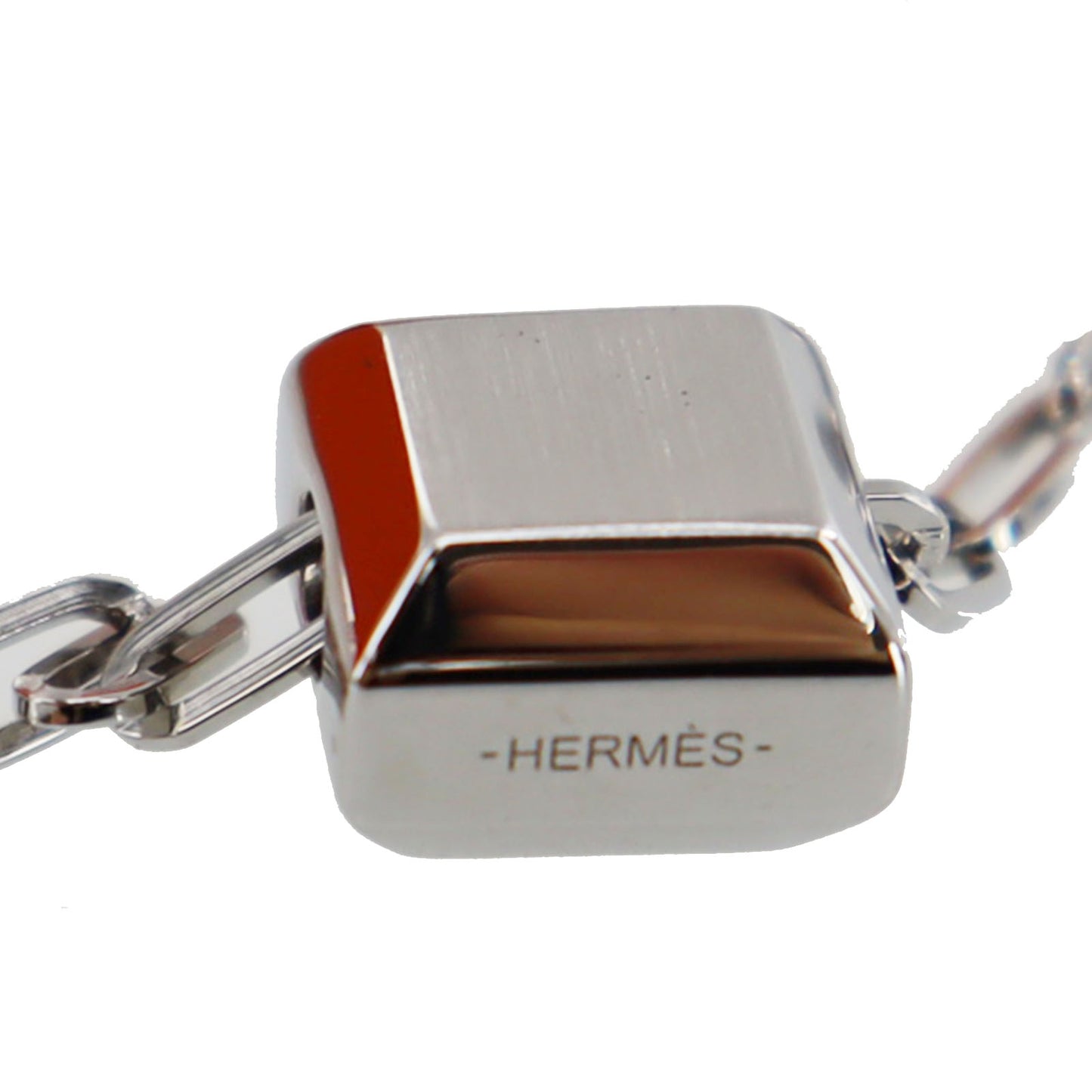 HERMES Long Necklace Dragon Silver #AH674