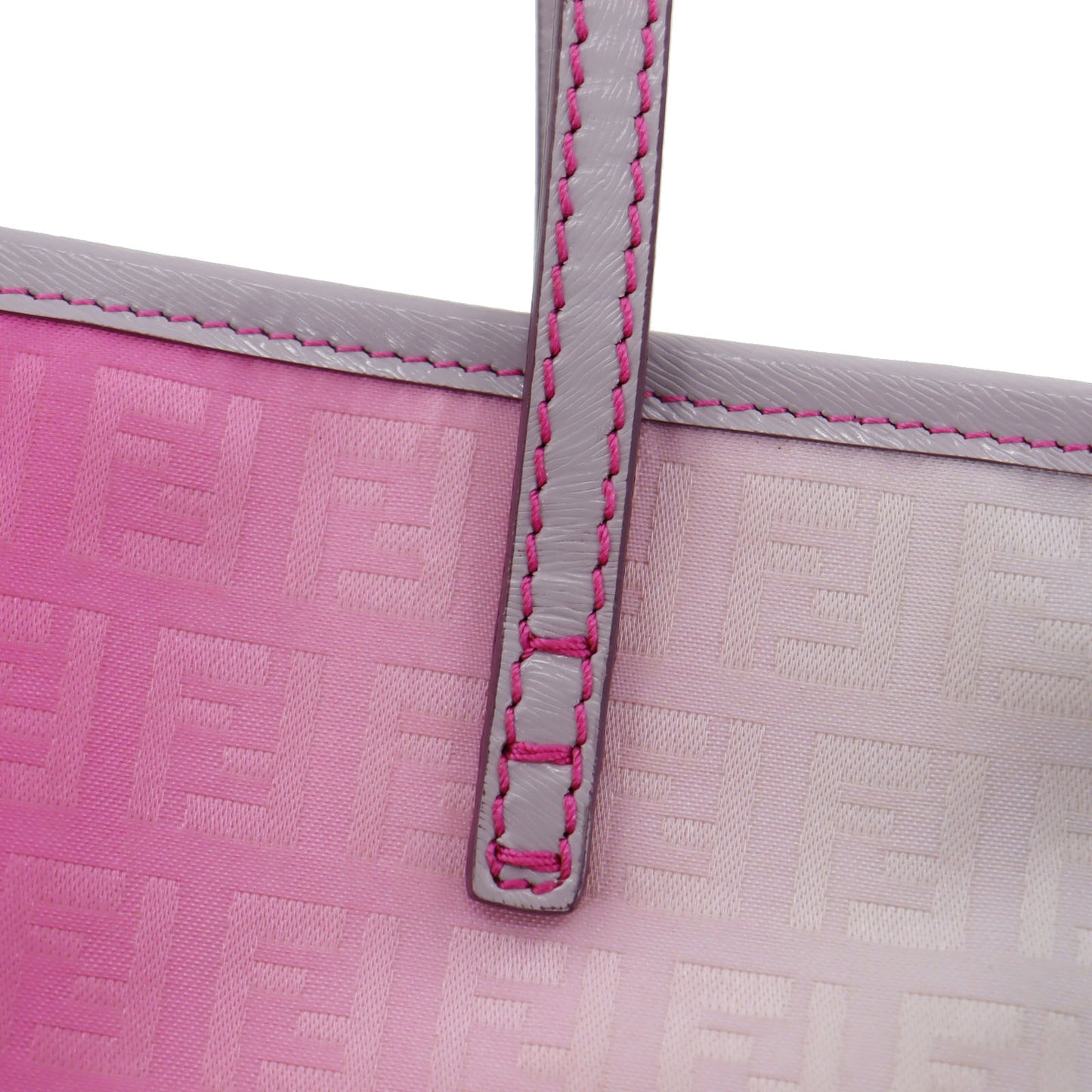 FENDI Zucca Tote Handbag Gradation Pink Canvas #AH369