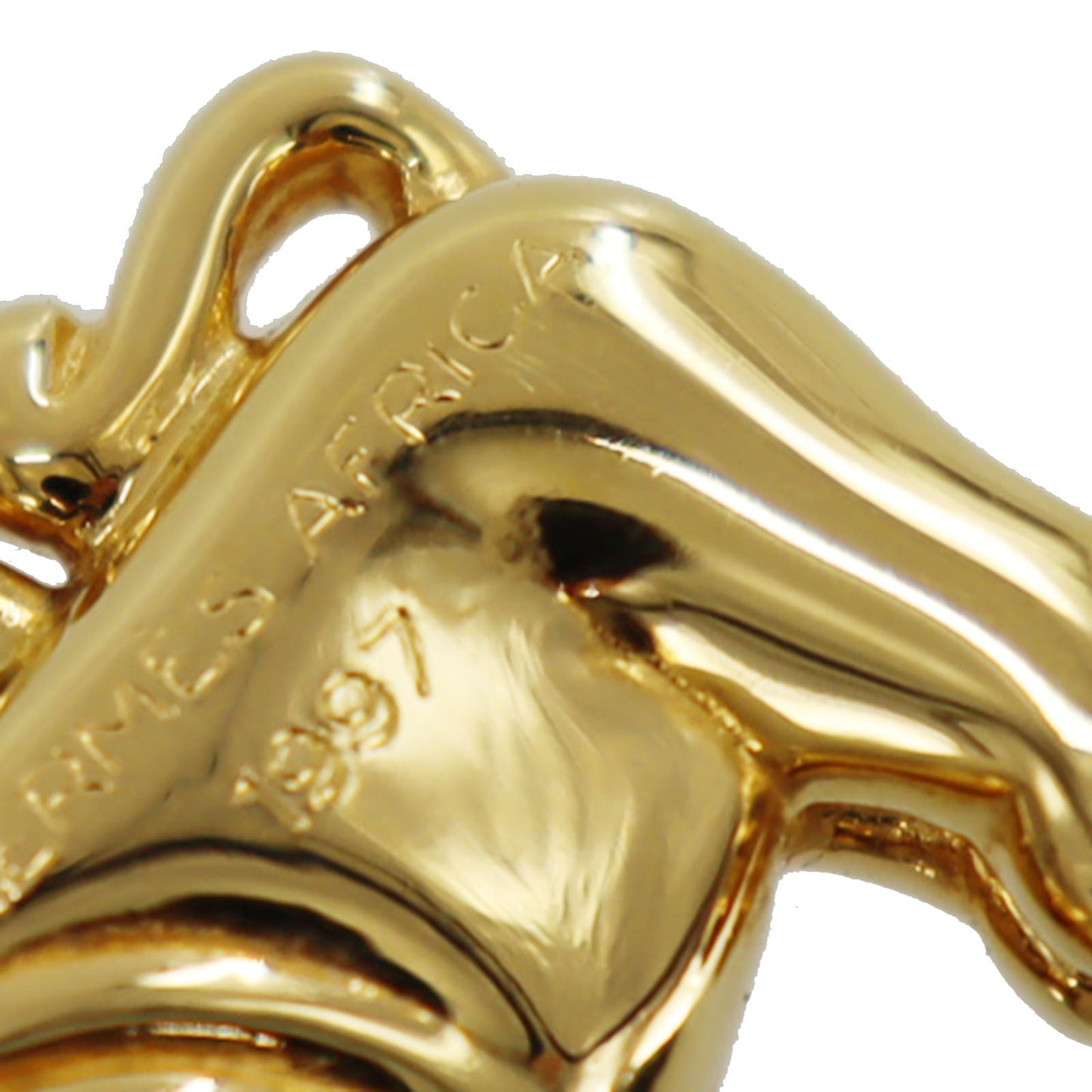 HERMES 1997 Limited Lion Charm Top Cadena Gold Plated #CA247