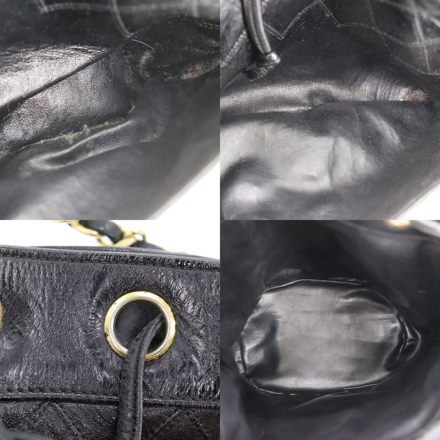 CHANEL Bicolore Shoulder Bag Black Lambskin #CK784