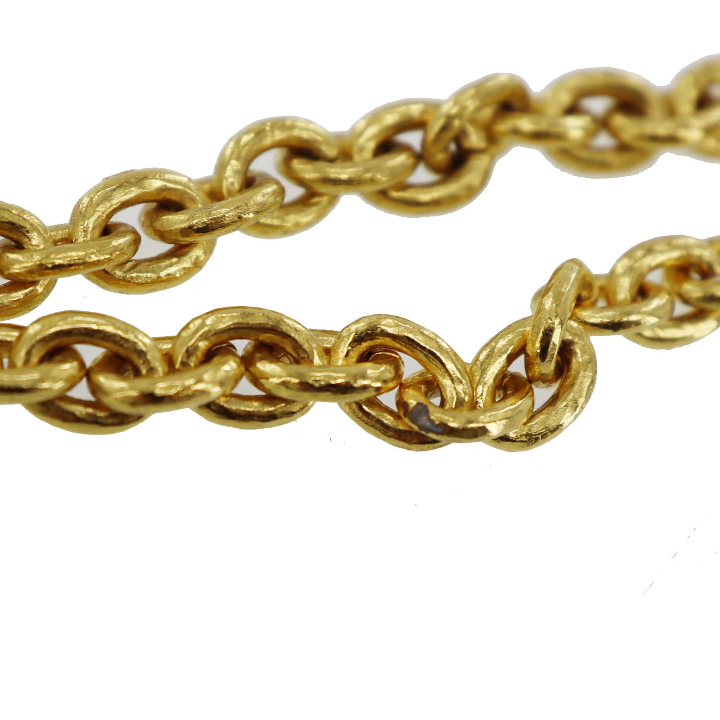 CHANEL CC Logos Chain Necklace Gold 94A #AH23