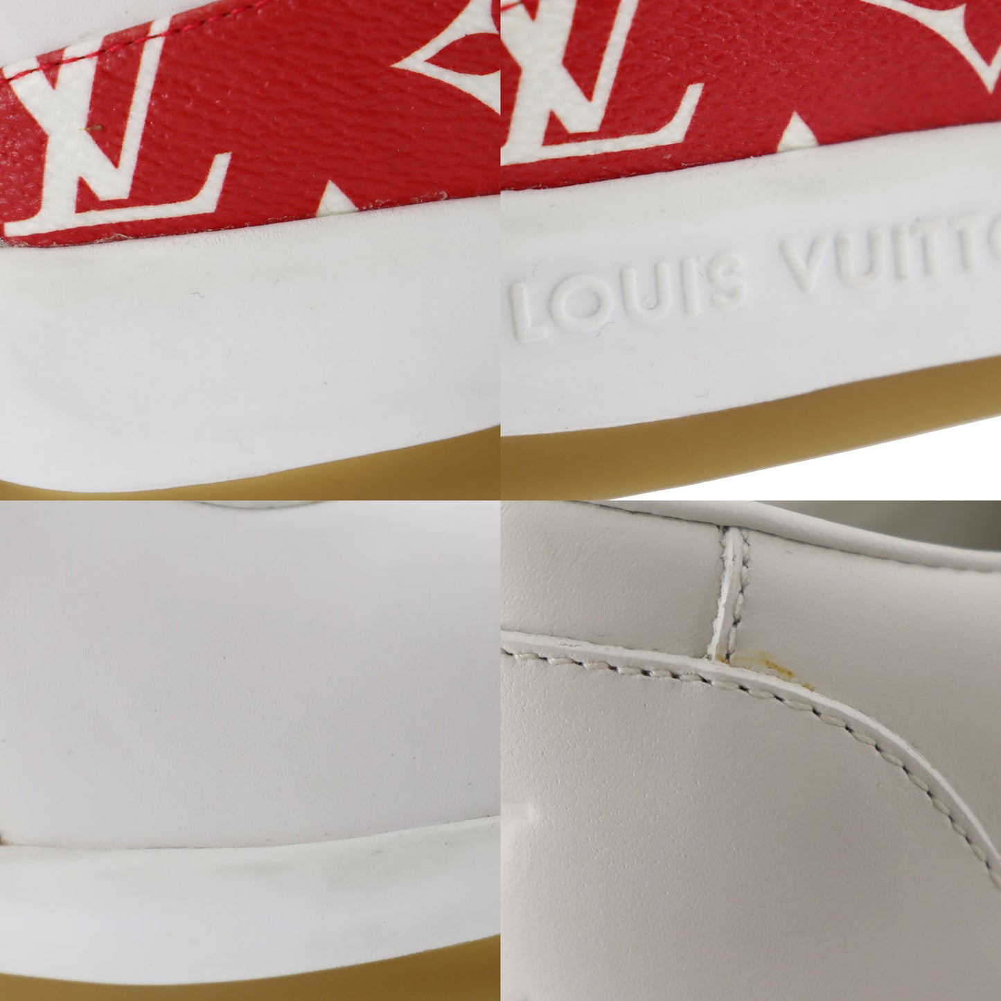 Louis Vuitton x Supreme LV New Running Lace Up Shoes White #AF799