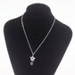 Christian Dior Logo Star Rhinestone Used Chain Necklace Silver Vinatge #EA632