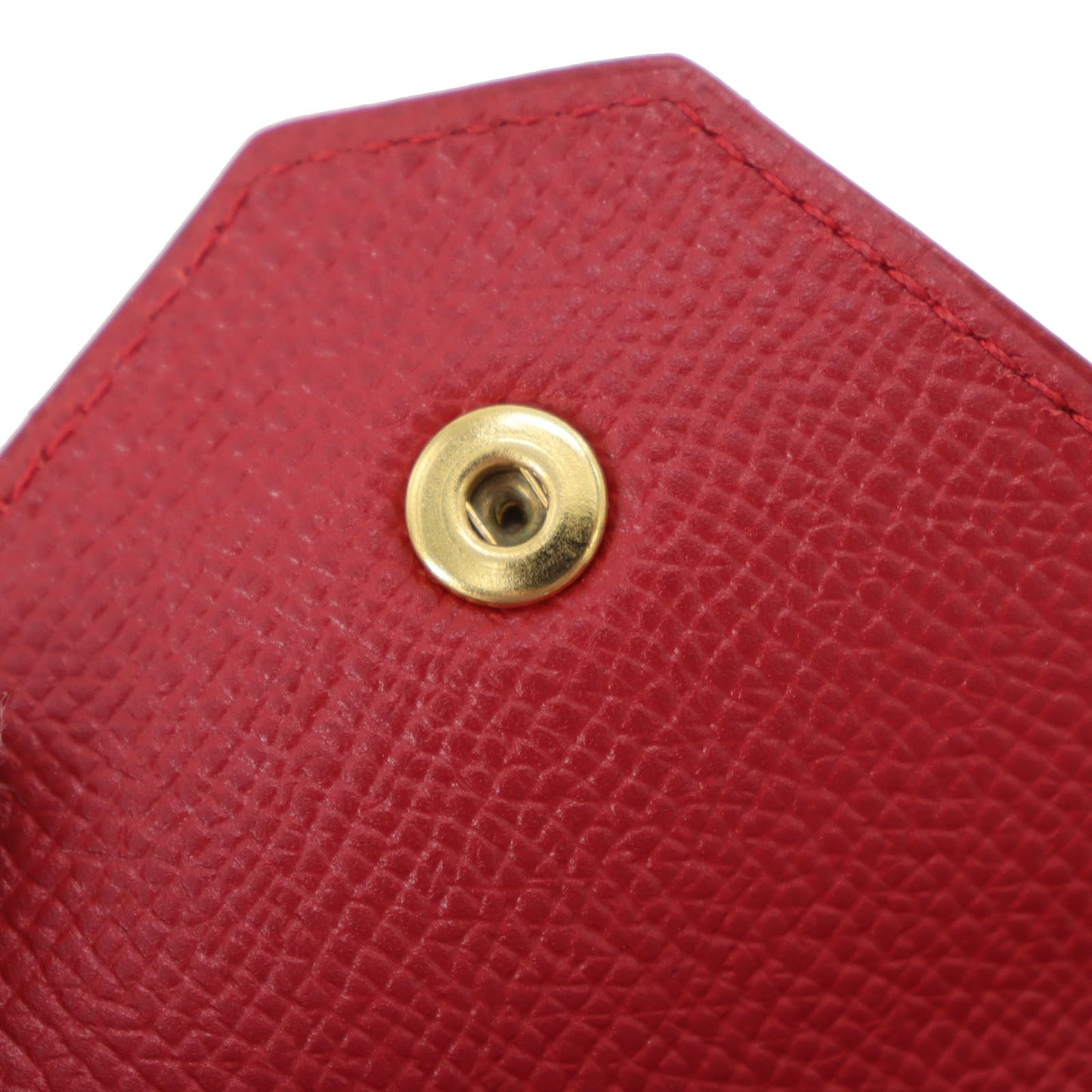 HERMES Revan Cattle Coin Compar Coin Purse Red Leather #CP947