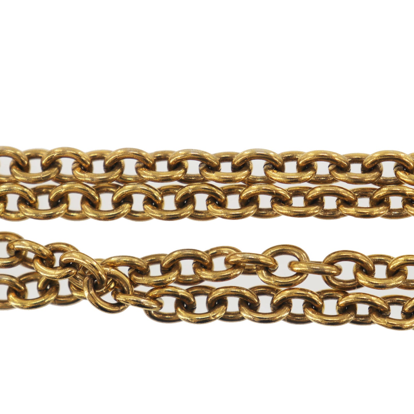 CHANEL Matelasse Bag Chain Long Necklace Gold #CW639