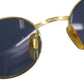 GIANNI VERSACE Sunglasses Black Gold Eye Wear #CX132