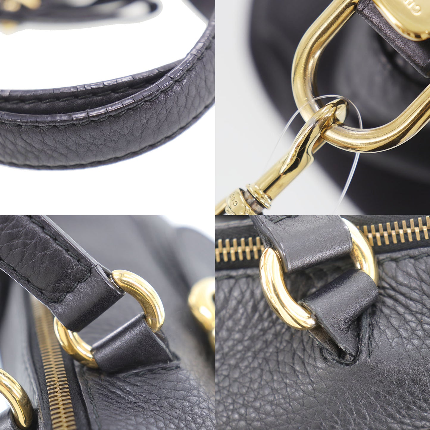 GUCCI Logos 2Way Shoulder Handbag Leather Black #BH637