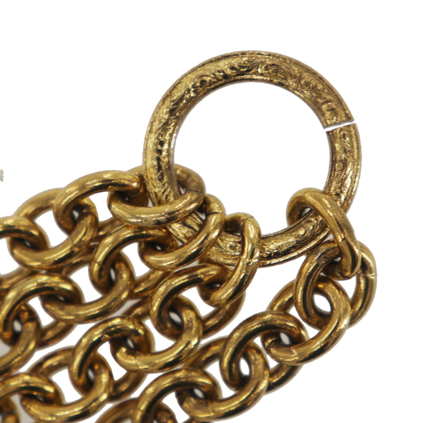 CHANEL Matelasse Bag Chain Long Necklace Gold #CW639