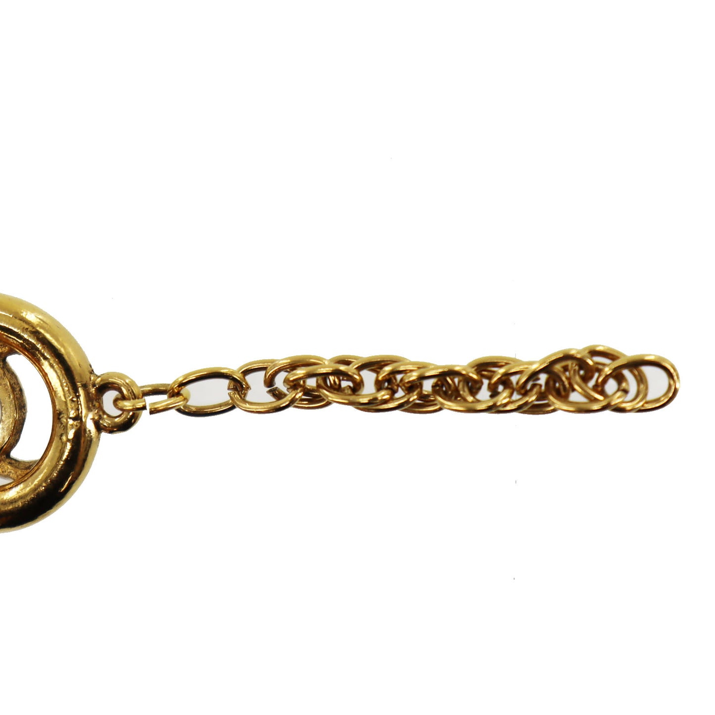 CHANEL CC Logos Circle Bracelet Gold Plated 1983 #AH699