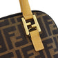 FENDI Zucca Handbag Brown Black Yellow Nylon Canvas #AH318