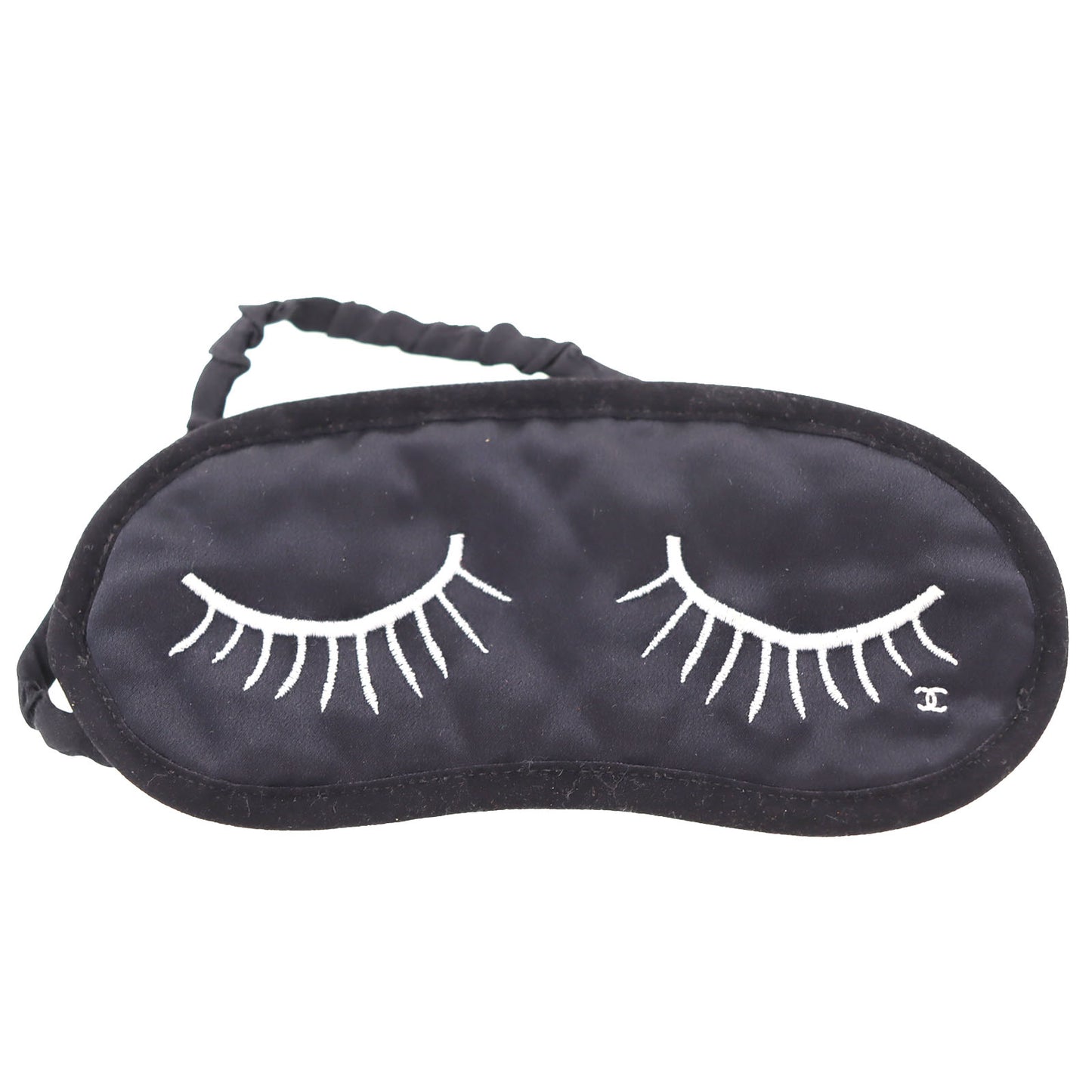 CHANEL Eye Sleep Mask & Pouch Set Black Silk #AH656