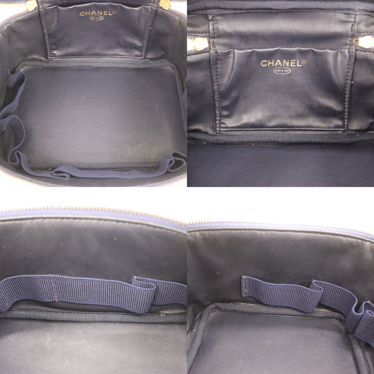 CHANEL CC Handbag Vanity Denim Canvas #CH84 S