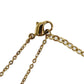 Christian Dior CD Logo Rhinestone Chain Necklace Gold #CB613