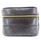 CHANEL Bicolore Handbag Vanity Pouch Black Lambskin #AH632