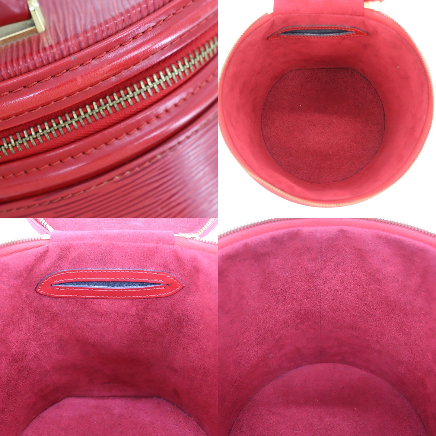 LOUIS VUITTON LV Cannes Handbag Red Epi M48037 #BY268