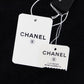 CHANEL CC Logos Towel Scarf 100% Cotton Black #BX906