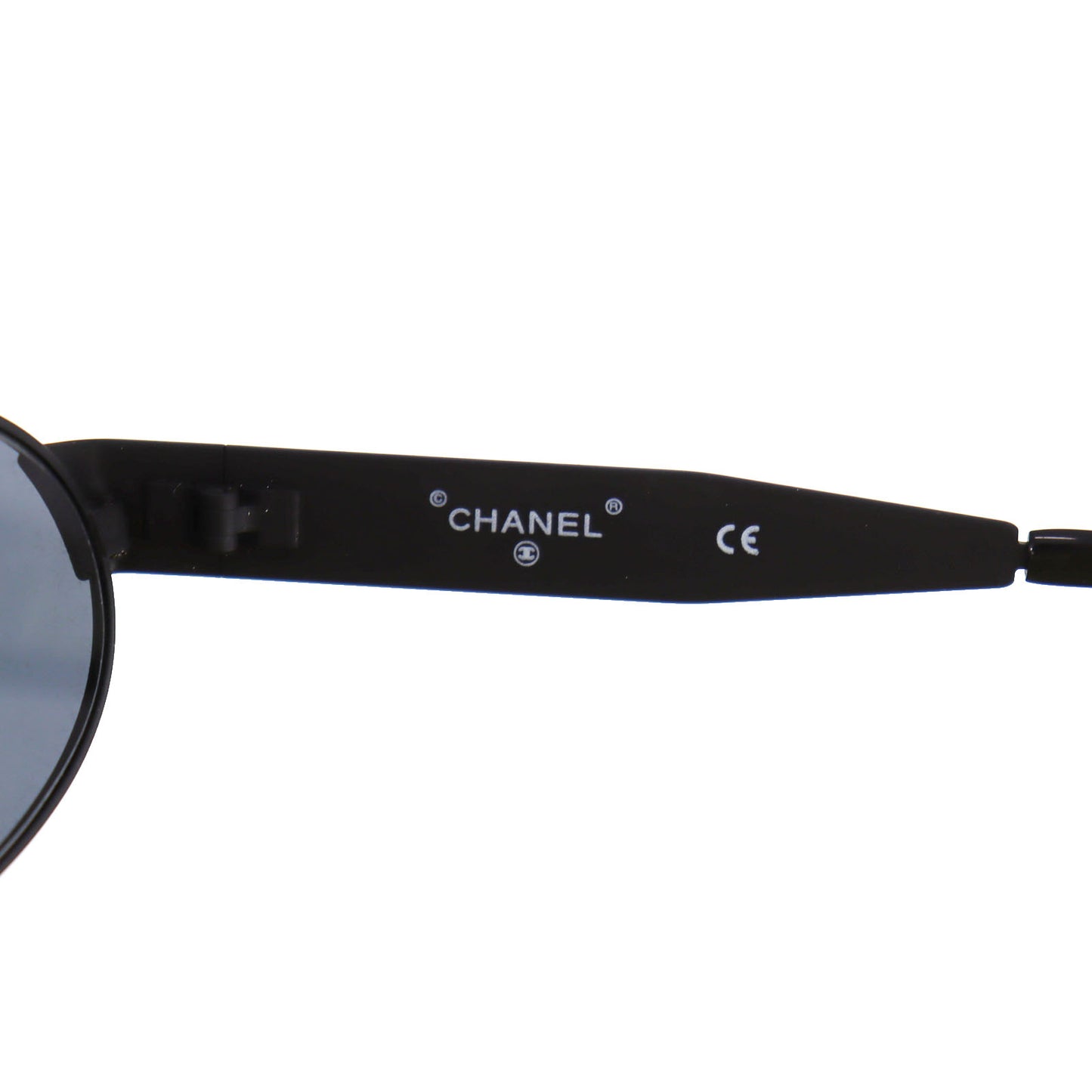 CHANEL Logos Sunglasses Mat Black Eye Wear #CP927