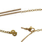 Christian Dior CD Logo Rhinestone Chain Necklace Gold #CB169
