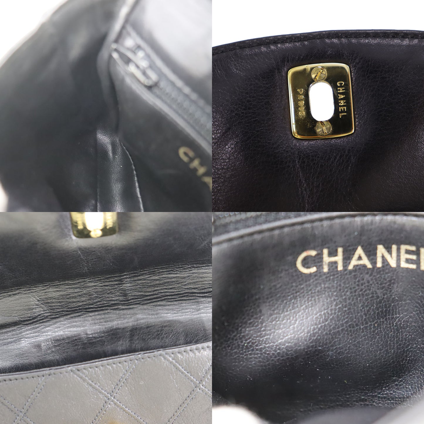 CHANEL Bicolore Bum Bag Black Lambskin Leather #CN575