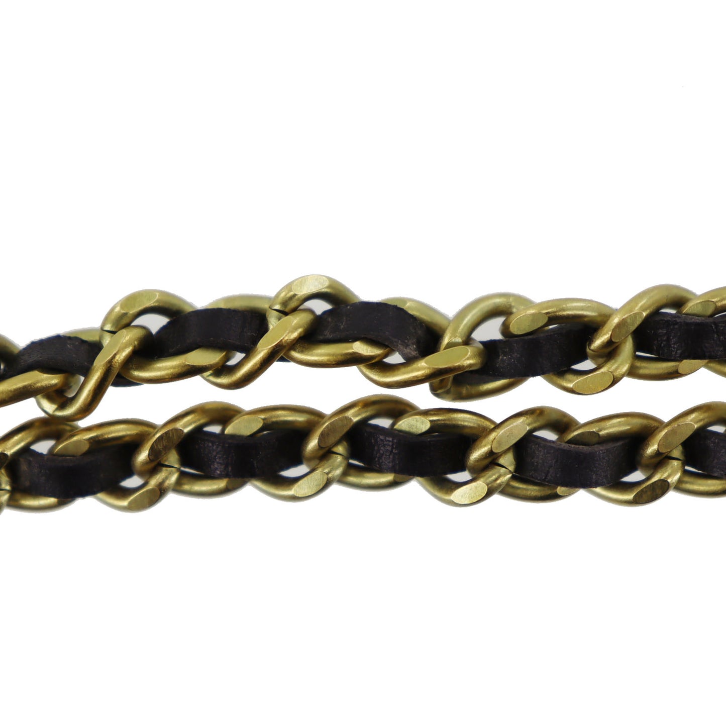 CHANEL Charm Chain Belt Gold Black 94 A #CO631