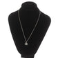 CHANEL CC Logos Rhinestone Silver Plated Chain Necklace C11V #BQ122