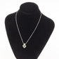 Christian Dior Heart Rhinestone Chain Necklace Silver #CS544