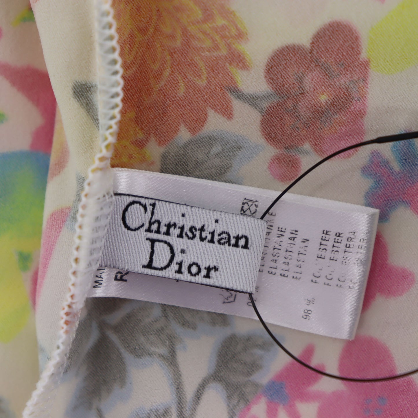 Christian Dior Flower Pattern Sleeveless Tops White Size 36 #AH568