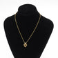 Christian Dior Logo Rhinestone Chain Necklace Gold #CD318