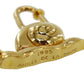 HERMES 1995 Limited Snail Charm Top Cadena Gold Plated #CA249