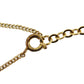 Christian Dior CD Logo Chain Necklace Rhinestone Gold-Plated #CB531