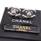 CHANEL CC Turn-lock Earrings Silver Clip-On 97 P #CO594