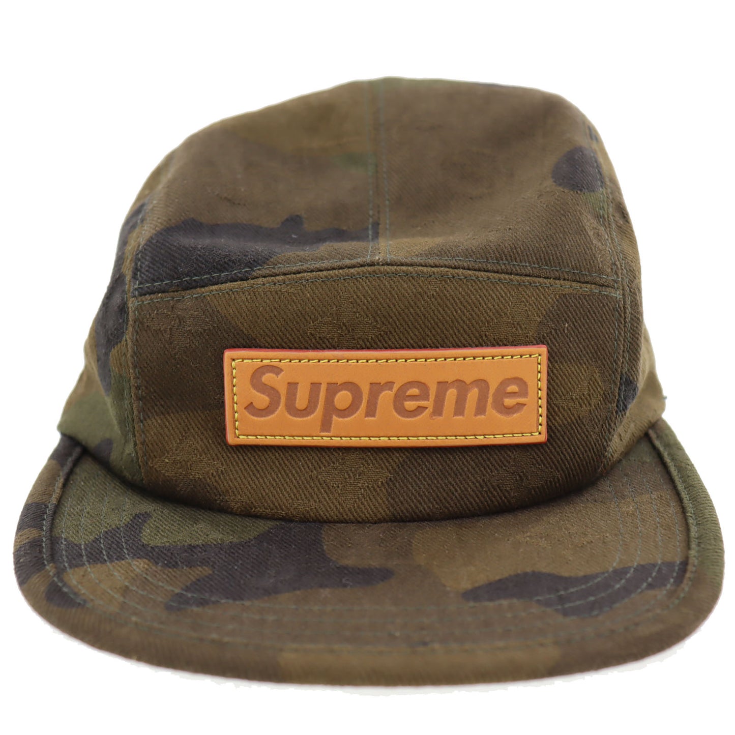 LOUIS VUITTON x Supreme LV Cap Camouflage Khaki Green Cotton #AH370