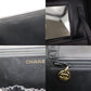 CHANEL Bicolore Handbag Vanity Black Leather #CD204